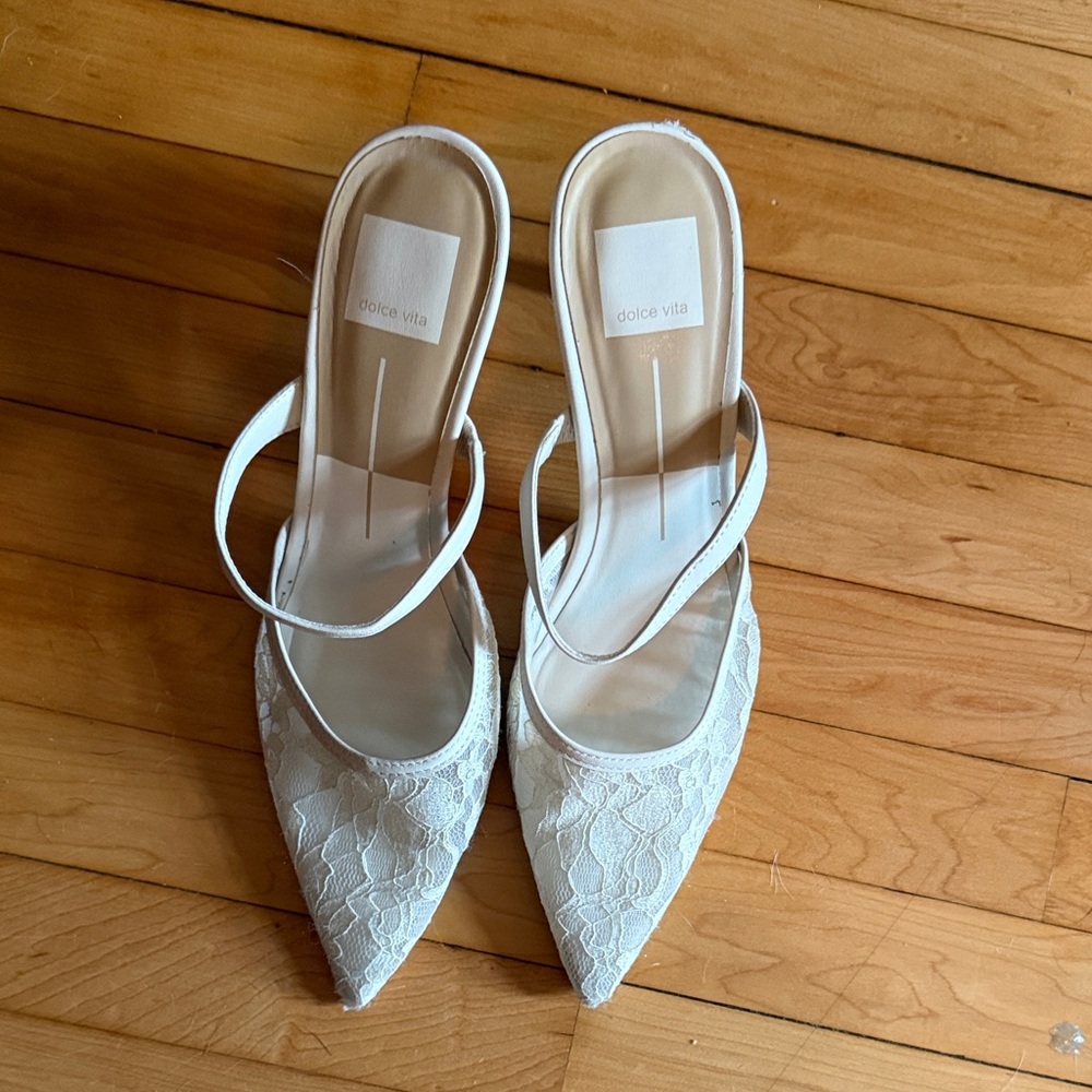 Dolce Vita Cream Lace Heels